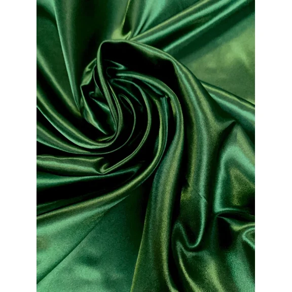 Burlap Fabrics Charmeuse Hunter - 60 Inch Wide Luxurious Satin Fabric Sold by the Yard