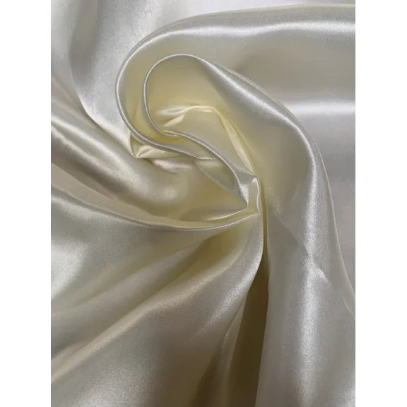 Burlap Fabrics Charmeuse Ivory - 60 Inch Wide Luxurious Satin Fabric Sold by the Yard