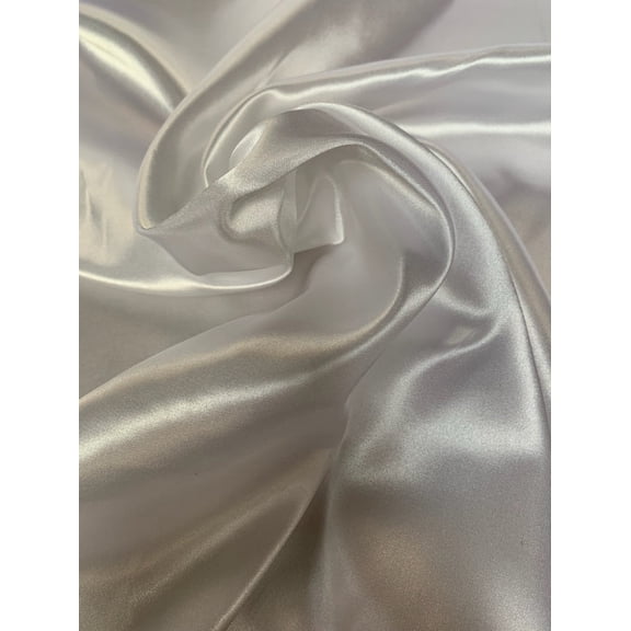 Burlap Fabrics Charmeuse White - 60 Inch Wide Luxurious Satin Fabric Sold by the Yard