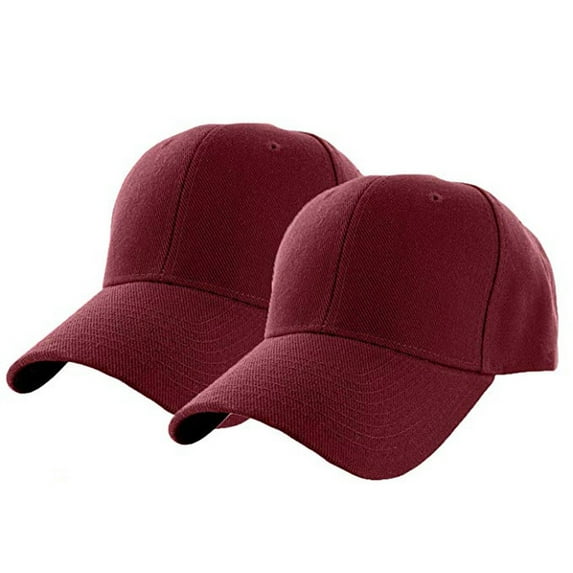 Charmgo Baseball Cap Clearance, Sun Hat Summer Mens Baseball Solid Sports Casual Color Outdoors Cap 2Pc Summer Baseball Caps Trucker Hats Women, Hats for Men Red Wine One size