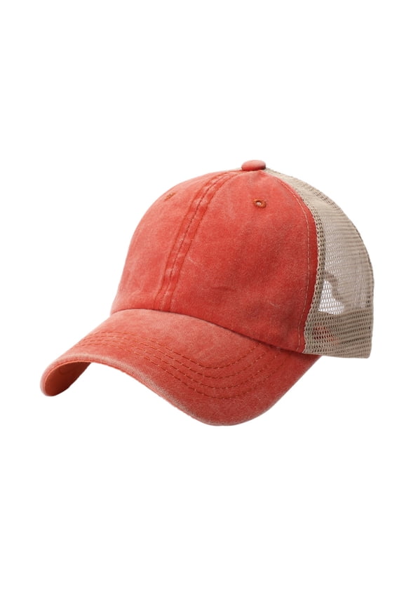 Baseball Cap Clearance, Unisex Outdoor Cotton High Quality Embroidered Mesh Baseball Caps Adjustable Trucker Hat, Top Hats for Women Orange