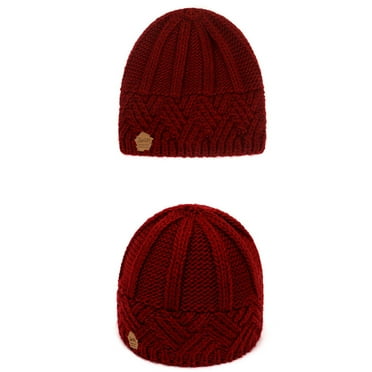 Charmgo Baseball Cap Clearance, Women Fashion Keep Warm Winter Hats Knitted Wool Hemming Hat Trucker Hat, Top Hats for Women Red