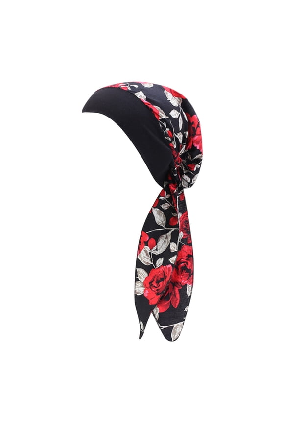 Baseball Cap Clearance, Women's Casual Loose Print Chemo Beanie Cancer Headwear Turban Cap Trucker Hat, Top Hats for Women Red