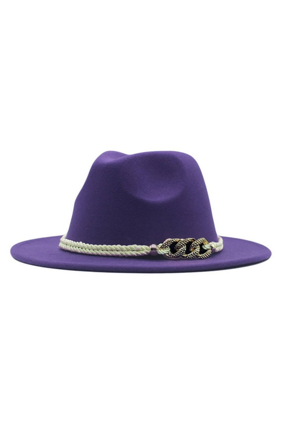 Baseball Cap Clearance, Womens Classic Wide Floppy Panama Hat Belt Buckle Wool Fedora Hat Trucker Hat, Top Hats for Women Purple