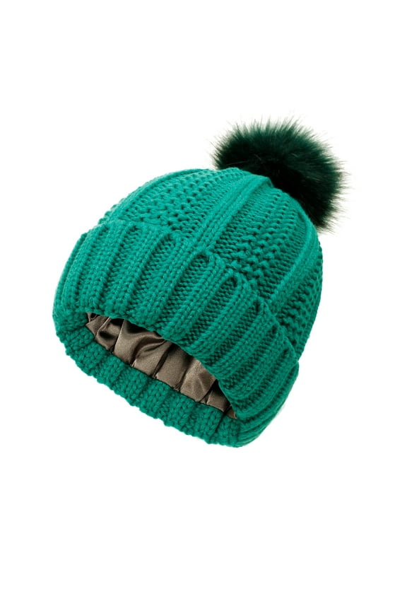 Baseball Cap Clearance, Womens Winter Knitted Beanie Hat with Faux Pom Warm Knit Cap Beanie Hats for Women Trucker Hat, Top Hats for Women Green