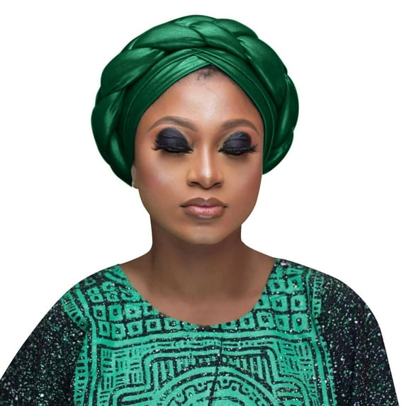 Charmgo Bucket Hat Clearance, Fashion Women Beading Braid Hat Ruffle Beanie Wrap Cap Sleep Caps Satin Lined Hair Bonnets Trucker Hats Women, Hats for Men Green One size