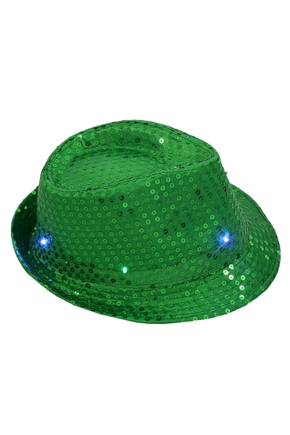 Bucket Hat Clearance, Led Sequin Glow Jazz Hat Performance Props Flash Cowboy Hat Trucker Hats Women, Hats for Men Green One size