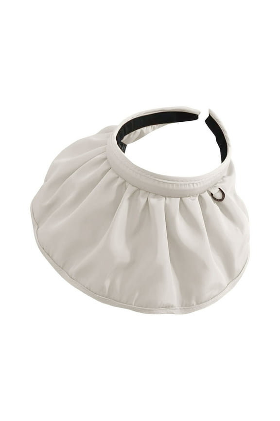 Bucket Hat Clearance, Pure Colored Conch Shape Summer Sun Visor Hats Headbands for Women Wide Brim Roll Up Beach Hats Foldable Beach Hats for Women Sun Hats for Women Beige