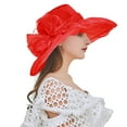 thumbnail image 1 of Charmgo Bucket Hat Clearance, Spring Summer Mesh Sunshade Hat Flower Temperament Wedding Dress Hat Sun Dome Large Brim Hat Fashion Hat for Woman Beach Hats for Women Sun Hats for Women Red, 1 of 4
