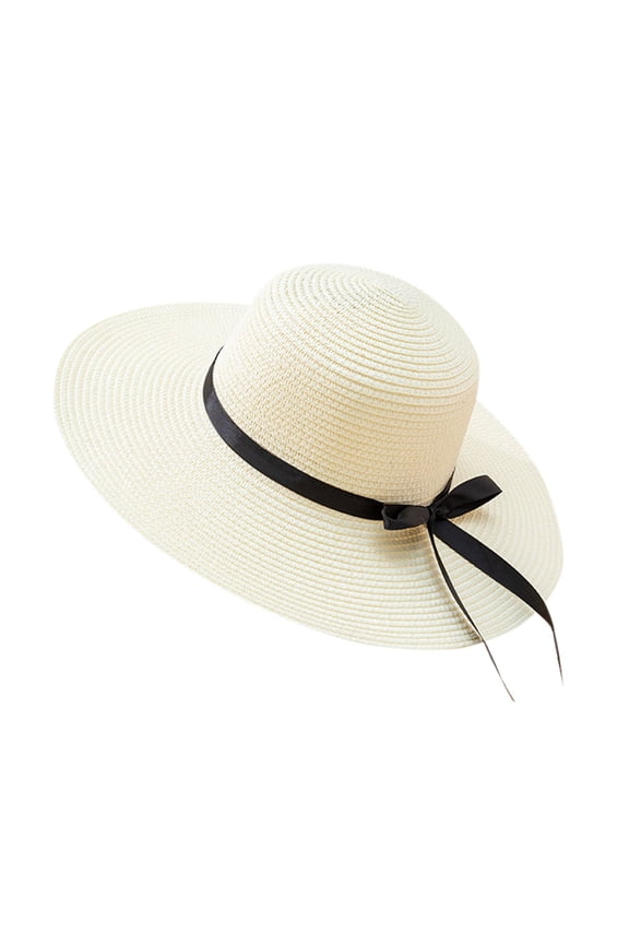 Bucket Hat Clearance, Spring and Summer Women Beach Personality Holiday Casual Woven Sun Hat Beach Hats for Women, Straw Hats for Women, Sun Hats for Women White
