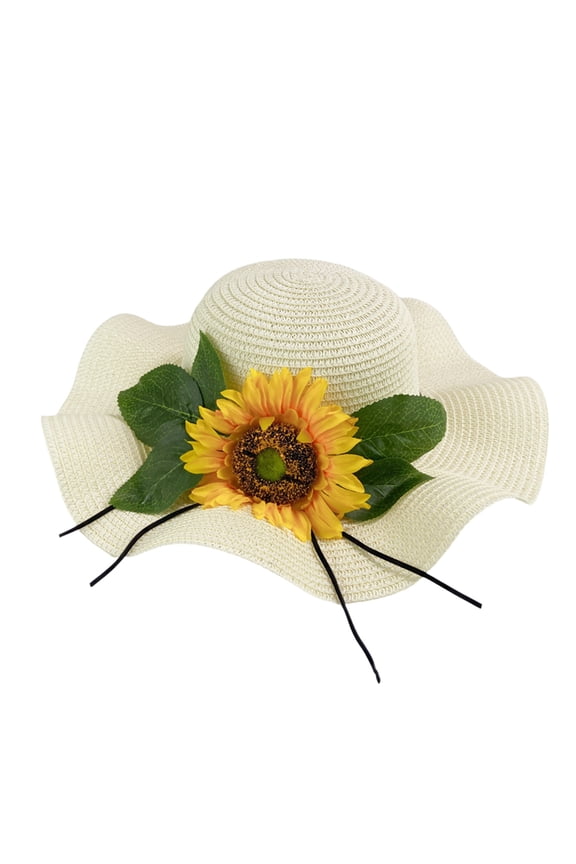 Bucket Hat Clearance, Summer Beach Straw Hat Beach Big Brim Sun Sunflower Versatile Sandal Hat Beach Hats for Women, Straw Hats for Women, Sun Hats for Women Beige