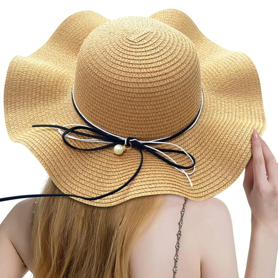 Charmgo Bucket Hat Clearance, Women Summer Wide Straw Hat Beach Foldable Sun Hats Floppy Roll Up Protection Sun Cap Upf 50+ Caps Beach Hats for Women Sun Hats for Women A