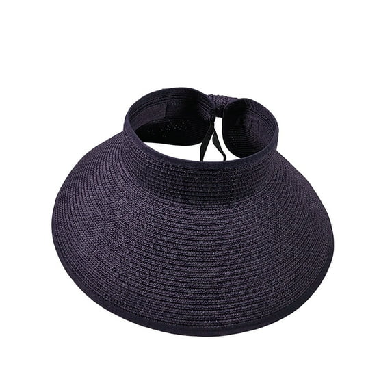 Charmgo Bucket Hat Clearance, Women's Wide Brim Roll Up Straw Anti Sun Hat Sun Visor Beach Hats for Women, Straw Hats for Women, Sun Hats for Women Purple