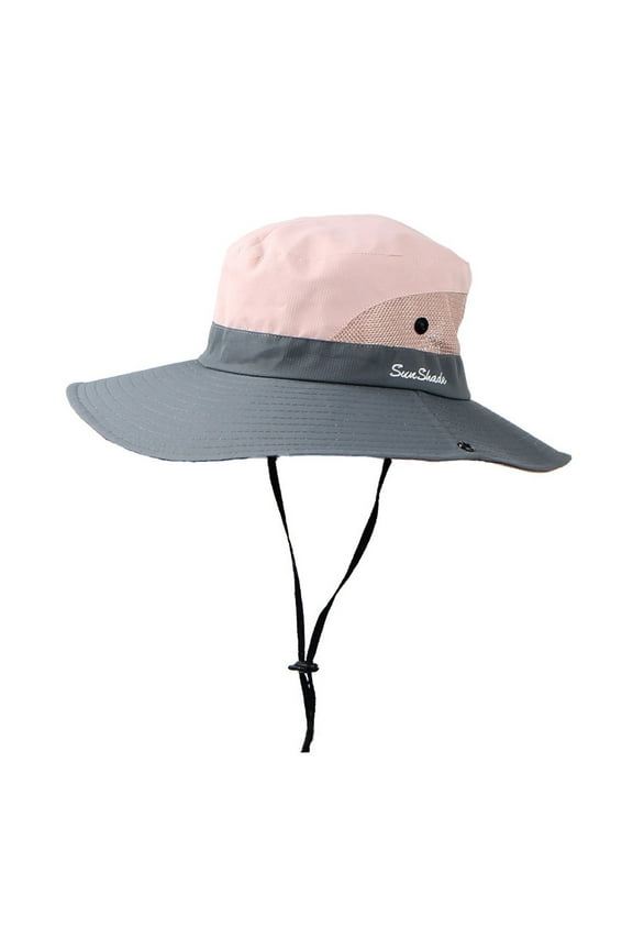 Bucket Hat Clearance, Womens Uv Protection Wide Sun Hats Cooling Mesh Ponytail Hole Cap Foldable Hat Beach Hats for Women Sun Hats for Women Pink