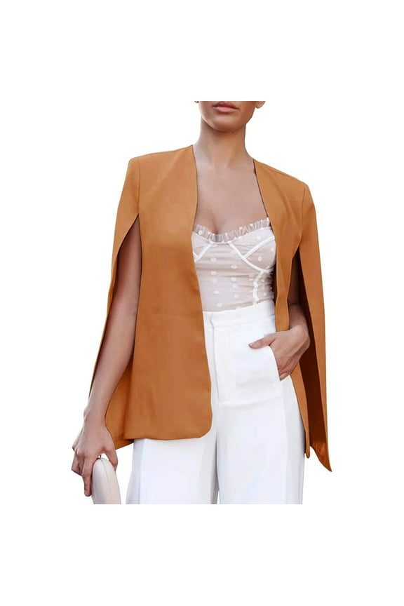 Clearance Khaki Blazer Women, Women Loose Cloak Coat Cape Cardigan Jacket Trench Outwear Womens Blazers for Work Casual, Blazers for Women S