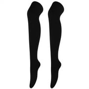 Charmgo Compression Socks for Women, 1 Pairs Women's Fashion Solid Color Over The Knee Long Socks High Socks Ankle Socks for Women, Socks for Women Black One size
