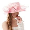 thumbnail image 1 of Charmgo Fascinators Hats for Women, Spring Summer Mesh Sunshade Hat Flower Temperament Wedding Sun Hat Dome Large Brim Hat Fashion Sun Hats for Women, Kentucky Derby Hats for Women Pink One Size, 1 of 4