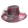 thumbnail image 1 of Charmgo Fascinators Hats for Women, Women's Vintage Floral Mesh Sun Hat Beach Sun Hat with Sun Sun Hats for Women, Kentucky Derby Hats for Women Wine One Size, 1 of 6