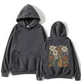 thumbnail image 1 of Charmgo Graphic Hoodies Clearance, Women Autumn/Winter Hoodie with Floral Print Plus Size Loose Winter Clothes for Women, Grey Hoodies for Women XXXXL, 1 of 3