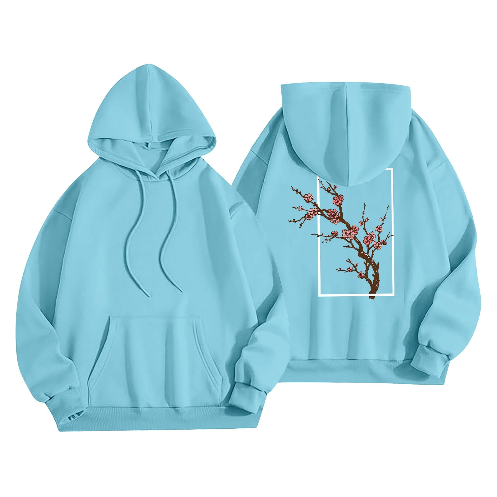 Blue tie dye cherry blossom hoodie hotsell