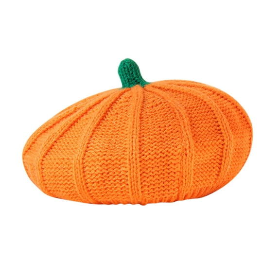 Charmgo Halloween Hat, Family Matching Pumpkin Beret Hat Family Matching Pumpkin Beret Hat for Halloween Pumpkin Hat Winter Warm Cotton Hats Parent Child Knitted Hat for Women for Baby Orange One Size