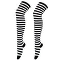 thumbnail image 1 of Charmgo Socks for Women Clearance, Christmas High Long Stockings Over Knee Socks Knee High Long Striped Stocking Socks 1 Pair Thigh High Stockings, Compression Socks for Women Black, 1 of 4