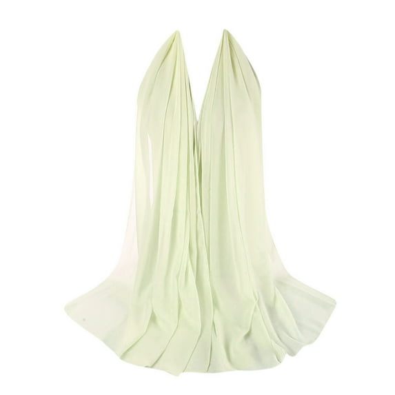 Charmgo Head Scarf Clearance, Women Plain Bubble Chiffon Scarf Hijab Wrap Print Shawls Headband Hijabs Silk Scarf for Women Green One size