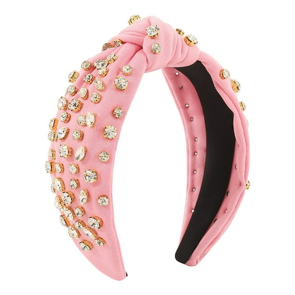 Charmgo Knotted Headband for Women Clearance, Fashion Headbands for Women Girls Headbands Wide Top Knot Rhinestone Hair Hoops for Casual Wedding Boho Headbands for Women, Headbands for Women Red