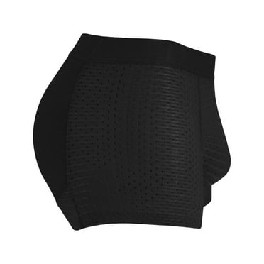 Charmgo Mens Boxer Briefs Clearance, Men's Butt Lift Breathable Ice Silk Underwear Flat Angle Butt Lift Underwear with Artifact Thickened Sponge Butt Pad Boxer Briefs for Men Black L