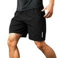 thumbnail image 1 of Charmgo Mens Gym Shorts Clearance, Male Summer Sport Quick Dry Shorts Reflective Marker Drawstring Zipper Shorts with Pocket Mens Relaxed Shorts Casual Gym Shorts Men Black M, 1 of 6
