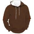 thumbnail image 1 of Charmgo Mens Hoodies Pullover, Men's Fall Long Sleeve Hoodie Hooded Sweatshirt Tops Outdoor Sweatshirt Men's Fashion Hoodies & Sweatshirts, Hoodies for Men Brown M, 1 of 2