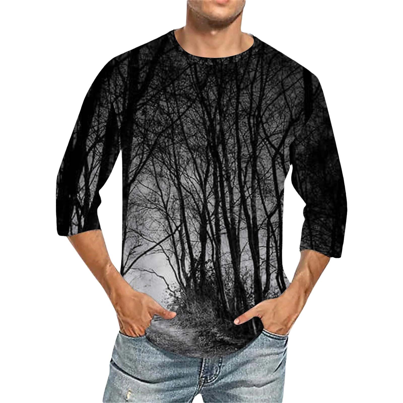 Charmgo Mens Shirts Clearance, Mens 3/4 Sleeve Shirts Workout Casual