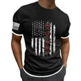 thumbnail image 1 of Charmgo Mens Shirts, Clearance Items, Men's Independence Day Flag Print Leisure Sports Comfortable Breathable Crew Neck Short Sleeve T Shirt Golf Shirts for Men, Polo Shirts for Men Black, 1 of 4