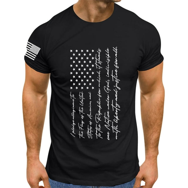 Charmgo Mens Shirts, Clearance Items, Men's Independence Day Flag Print ...