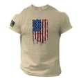 thumbnail image 1 of Charmgo Mens Shirts, Clearance Items, Summer Men's US Flag Logo Casual Fitness 3D Printed Short Sleeve T Shirt Golf Shirts for Men, Polo Shirts for Men Khaki, 1 of 2