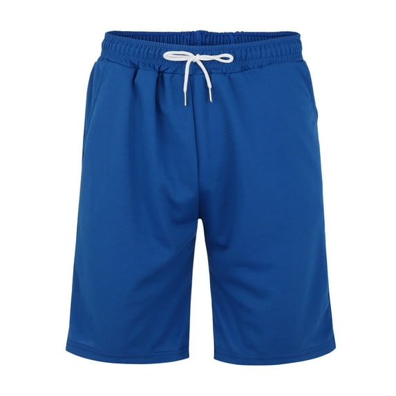 Charmgo Mens Shorts Clearance, Men's Summer Fashion Trend Casual Comfy Solid Mesh Shorts Mens Relaxed Shorts Casual Cargo Shorts for Men Blue XXL
