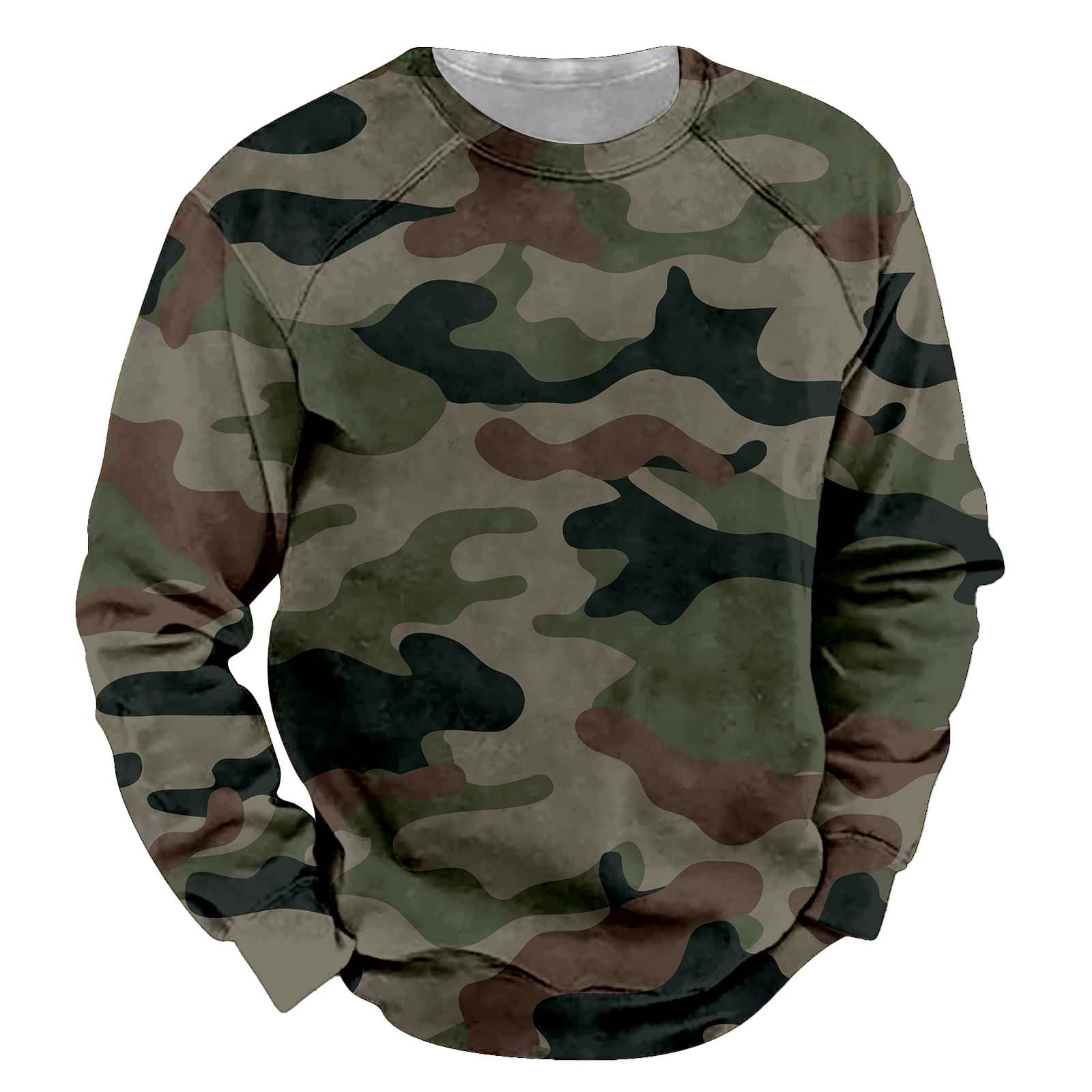 SNOWSONG Clearance! Camo Sweatshirt, Big and Tall Sweatshirt Men's