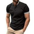 thumbnail image 1 of Charmgo Mens T-Shirts Clearance, Men's Summer Collar Button Up Shirt for Sports and Leisure Golf Shirts for Men, Polo Shirts for Men Black L, 1 of 2