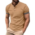 thumbnail image 1 of Charmgo Mens T-Shirts Clearance, Men's Summer Collar Button Up Shirt for Sports and Leisure Golf Shirts for Men, Polo Shirts for Men Khaki XL, 1 of 2