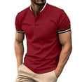 thumbnail image 1 of Charmgo Mens T-Shirts Clearance, Men's Summer Collar Button Up Shirt for Sports and Leisure Golf Shirts for Men, Polo Shirts for Men Red S, 1 of 2