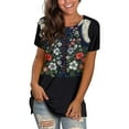 thumbnail image 1 of Charmgo Oktoberfest Shirt Women, Comfortable Shirts for Women Casual Beer Printed Shirts Round Neck Short Sleeve Graphic Tees Tunic Tops Oktoberfest Outfits Women, Blue Tops for Women Trendy S, 1 of 4