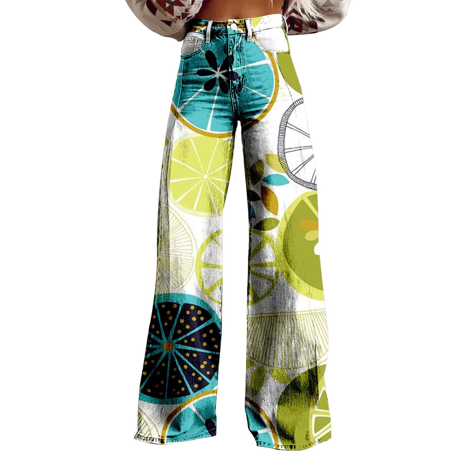 Charmgo Palazzo Pants for Women, Women's Vintage Floral Print Wide