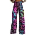 thumbnail image 1 of Charmgo Palazzo Pants for Women, Women's Fashion Art Print High Waisted Pants Casual Wide Leg Pants Baggy Pants for Women Hot Pink M, 1 of 1