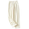 thumbnail image 1 of Charmgo Pj Pants Women's Thermal Fleece Pockets Pajama Lounge Warm Pants Casual Trousers Home Pants Fleece Lined Pants Women Pajamas Pants Cotton Pj Pants for Women Beige M, 1 of 3