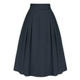 thumbnail image 1 of Charmgo Pleated Skirts Clearance, Women's Casual High Waisted A Line Bow Tie Up Midi Skirt with Pockets, Skirts for Women Trendy Summer Blue M, 1 of 2