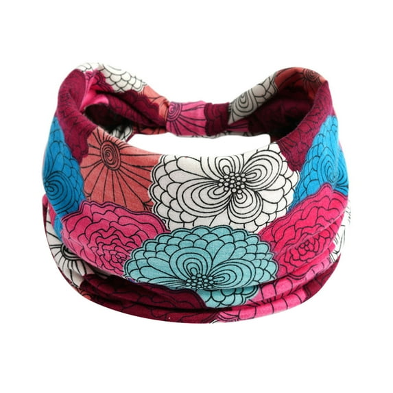 Charmgo Skincare Headband Clearance, Wide Elastic Headband Ladies Yoga Hijab Exercise Wicking Headband Elastic Non-Slip Headband Knotted Running Headband Boho Headbands for Women C