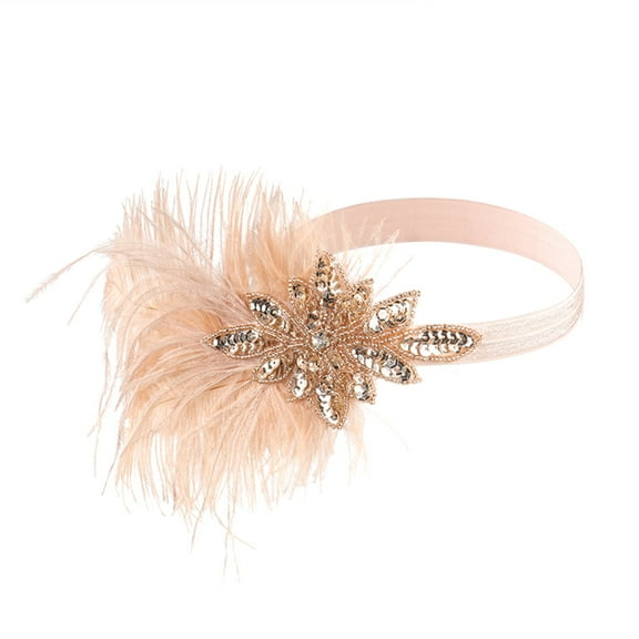 Charmgo Skincare Headband Clearance, Women 1920S Flapper Headband Black Feather Headpiece Rhinestone Hair Band Cocktail Head Accessories for Women Boho Headbands for Women, Headbands for Women Pink