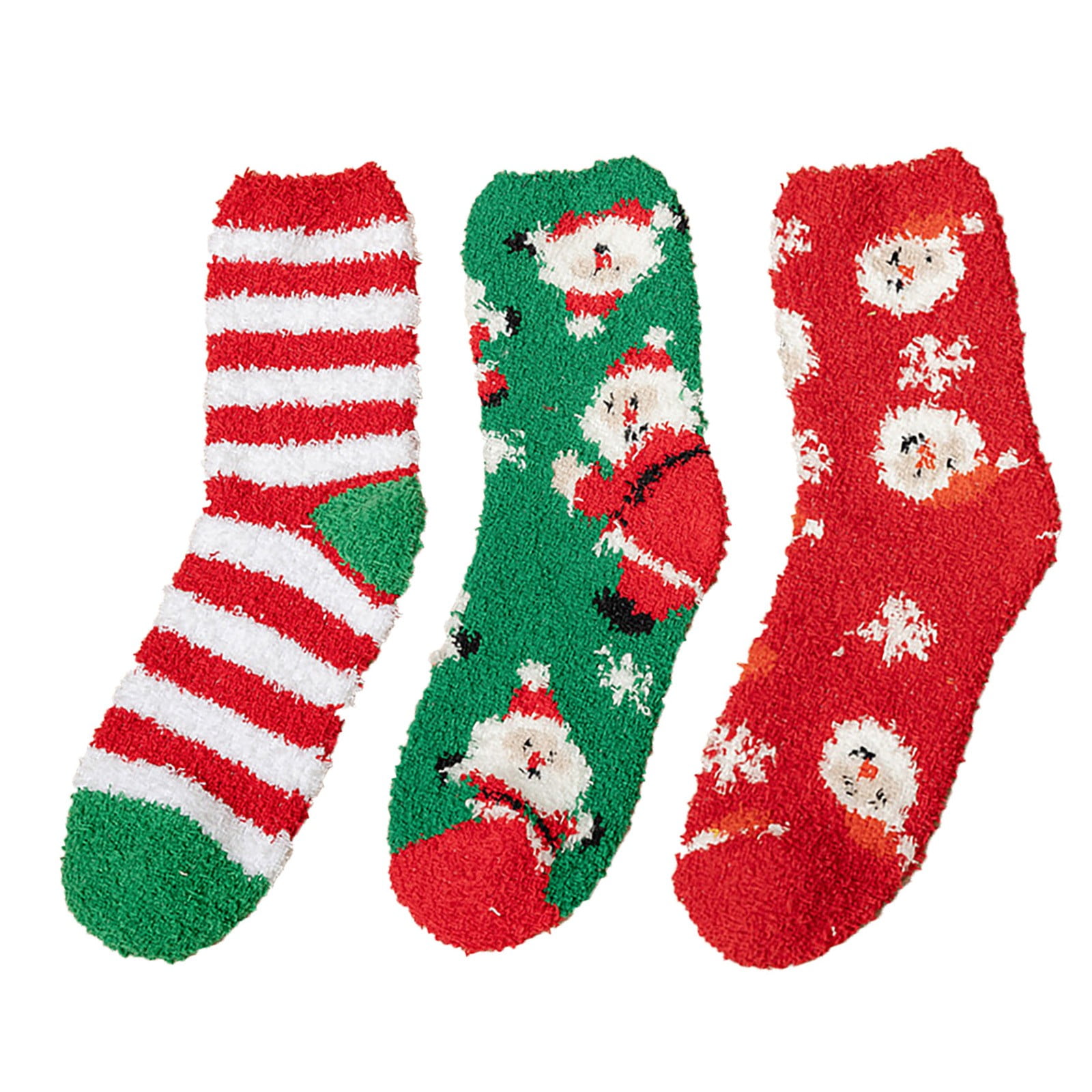 Socks for Women Clearance, 3 Pairs Christmas Fuzzy Socks for Women Home Casual Sleeping Socks Warm Cozy Slipper Socks Microfiber Fluffy Socks Christmas Gifts, Compression Socks for Women Pink