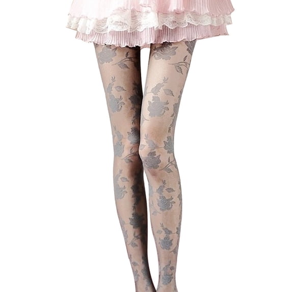 Charmgo Socks for Women Clearance, Rose Panty Hose Grey Thigh High Stockings, Compression Socks for Women Grey