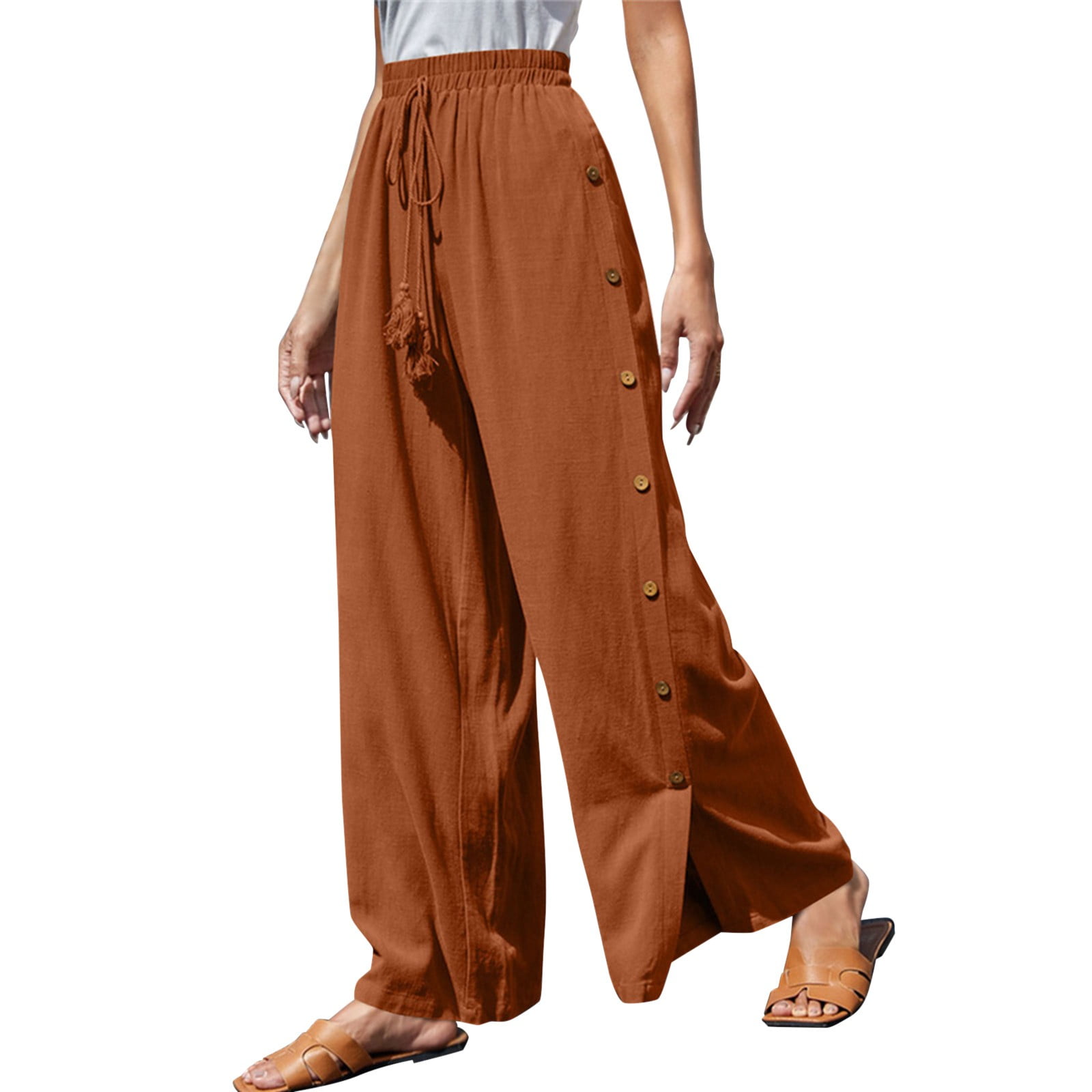 【MODERNIF】Summer Nylon Wide Pants Charmgo Summer Pants for Women 2024, Women's Fashion Casual